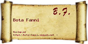 Bota Fanni névjegykártya