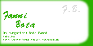 fanni bota business card